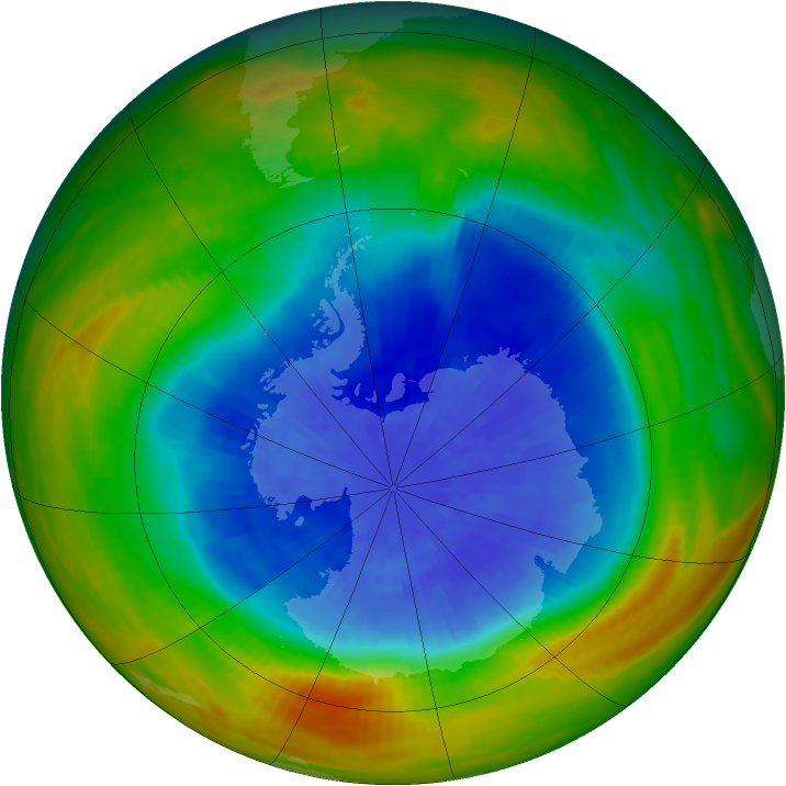 Antarctic ozone map for 24 September 1984